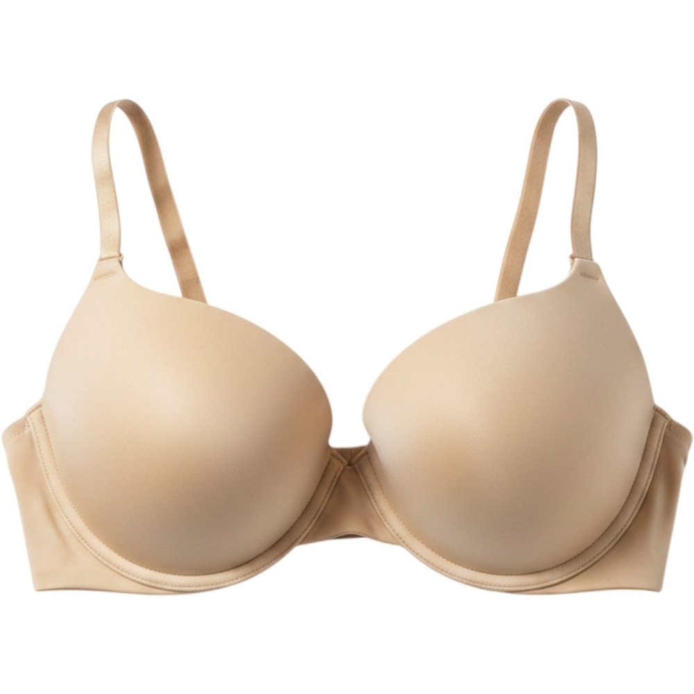 Ambrielle Womens Push Up Plunge Basic Bra Tan Nude 36DD Underwire Lingerie
